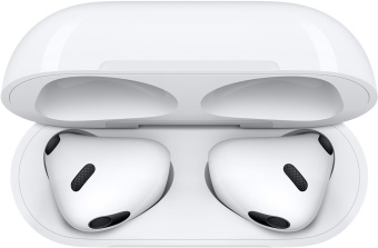 Гарнитура вкладыши Apple AirPods 3 A2565,A2564,A2566 белый беспроводные bluetooth в ушной раковине (MME73ZA/A) - купить недорого с доставкой в интернет-магазине