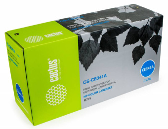 Картридж лазерный Cactus CS-CE341A CE341A голубой (16000стр.) для HP CLJ M775 - купить недорого с доставкой в интернет-магазине