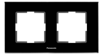 Рамка Panasonic Karre Plus WKTF08023GB-RU 2x горизонтальный монтаж стекло черный (упак.:1шт) - купить недорого с доставкой в интернет-магазине