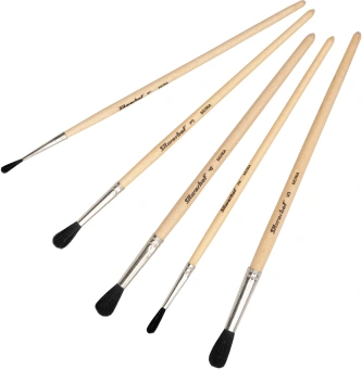 Набор кистей Silwerhof Color белка имит. (наб.5шт) круглая №1-5 дерев.ручка - купить недорого с доставкой в интернет-магазине