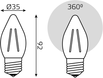 Лампа филам. Gauss Filament 7Вт цок.:E27 свеча св.свеч.бел.теп. (упак.:10шт) (103802107) - купить недорого с доставкой в интернет-магазине