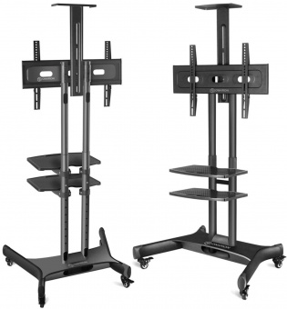 Подставка для телевизора Onkron TS1552 черный 40"-70" макс.60.5кг напольный мобильный - купить недорого с доставкой в интернет-магазине