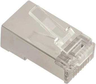 Коннектор Lanmaster (LAN-EZ45-8P8C/S6-100) STP кат.6 RJ45 серебристый (упак.:100шт) - купить недорого с доставкой в интернет-магазине