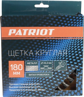 Щетка дисковая Patriot 813010013 d=180мм d(посад.)=22.23мм (угловые шлифмашины) (упак.:1шт) - купить недорого с доставкой в интернет-магазине