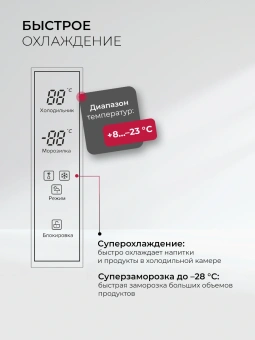 Холодильник Lex LCD450WGID 2-хкамерн. белый инвертер - купить недорого с доставкой в интернет-магазине
