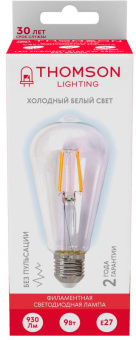 Лампа филам. Thomson Filament TH-B2342 9Вт цок.:E27 эдисон 220B 6500K св.свеч.бел.хол. ST64 (упак.:1шт) - купить недорого с доставкой в интернет-магазине