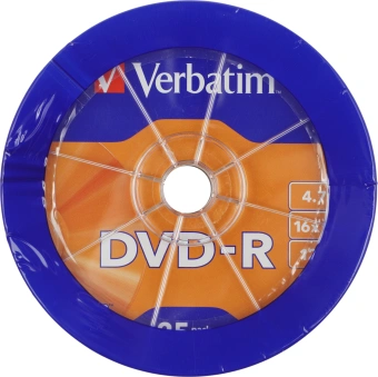 Диск DVD-R Verbatim 4.7Gb 16x wagon wheel (25шт) (43730) - купить недорого с доставкой в интернет-магазине