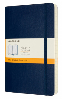 Блокнот Moleskine CLASSIC SOFT EXPENDED QP616EXPB20 Large 130х210мм 400стр. линейка мягкая обложка синий сапфир - купить недорого с доставкой в интернет-магазине