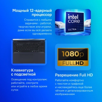 Ноутбук Asus Expertbook B3 B3604CMA-Q90352 Core Ultra 5 125U 16Gb SSD512Gb Intel Graphics 16" IPS WUXGA (1920x1200) noOS black WiFi BT Cam (90NX0731-M00CH0) - купить недорого с доставкой в интернет-магазине