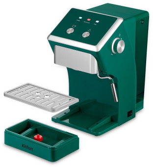 Кофеварка рожковая Kitfort КТ-7283 1050Вт зеленый - купить недорого с доставкой в интернет-магазине
