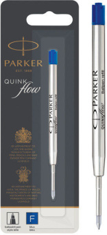 Стержень шариковый Parker QuinkFlow Z08 (1950368) F 0.8мм синие чернила блистер - купить недорого с доставкой в интернет-магазине