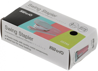 Степлер Kw-Trio 055X6-GRN Swing Standing 24/6 26/6 (20листов) зеленый 100скоб пластик коробка - купить недорого с доставкой в интернет-магазине