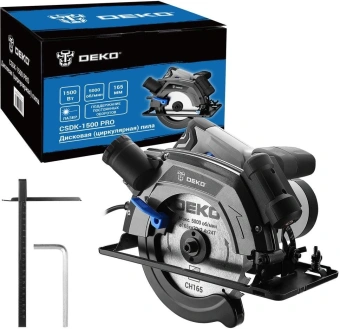 Циркулярная пила (дисковая) Deko CSDK-1500 PRO 1500Вт (ручная) D диска.:165мм (085-1150) - купить недорого с доставкой в интернет-магазине
