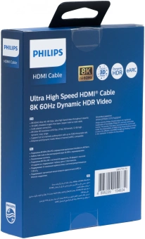 Кабель аудио-видео Philips 8K 60 Гц Ultra HD HDMI (m)/HDMI (m) 1.5м. позолоч.конт. серый (SWV7110/56) - купить недорого с доставкой в интернет-магазине
