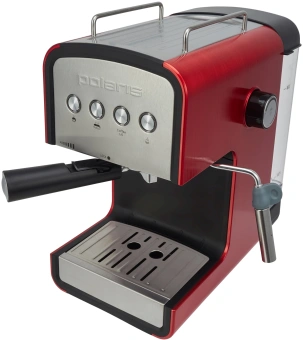 Кофеварка рожковая Polaris PCM 1516E Adore Crema 850Вт красный - купить недорого с доставкой в интернет-магазине