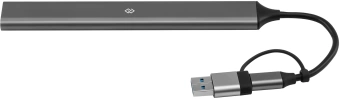 Разветвитель USB-C + USB-A Digma DHUB-7USB-AC-3.0 7порт. серебристый - купить недорого с доставкой в интернет-магазине