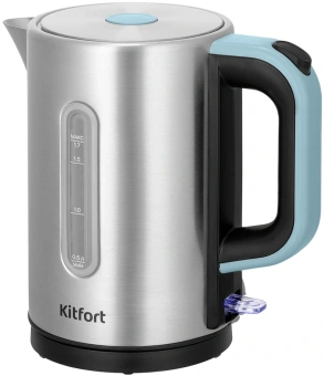 Чайник электрический Kitfort КТ-8703 1.7л. 2200Вт нержавеющая сталь/черный корпус: нерж.сталь/пластик - купить недорого с доставкой в интернет-магазине