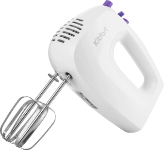 Миксер ручной Kitfort КТ-3071-1 250Вт белый/фиолетовый - купить недорого с доставкой в интернет-магазине