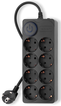 Сетевой фильтр Ippon BK-8-EU-3-16-B 3м (8 розеток) черный (коробка) - купить недорого с доставкой в интернет-магазине