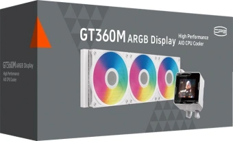 Система водяного охлаждения PcCooler GT360M Display ARGB Soc-AM5/AM4/1200/1700/1851 белый 4-pin 15-33.7dB Al LCD 310W Ret (GT360M-WHAWXX-GL) - купить недорого с доставкой в интернет-магазине