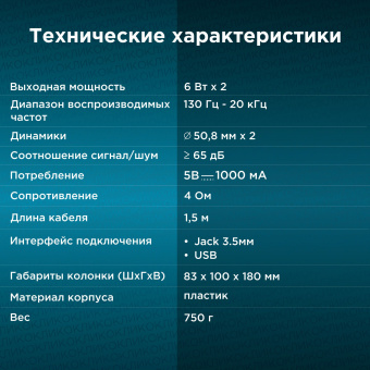 Колонки Оклик OK-125 2.0 черный 12Вт - купить недорого с доставкой в интернет-магазине