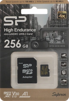 Флеш карта microSDXC 256GB Silicon Power SP256GBSTXDV3V1HSP High Endurance V30 A1 + adapter - купить недорого с доставкой в интернет-магазине