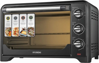 Мини-печь Hyundai MIO-HY092 35л. 1600Вт черный - купить недорого с доставкой в интернет-магазине