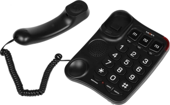 Телефон проводной Texet TX-214 черный - купить недорого с доставкой в интернет-магазине