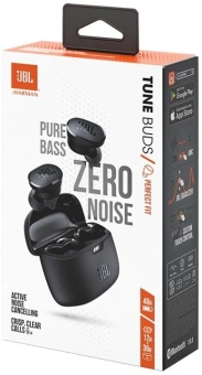 Гарнитура внутриканальные JBL Tune Buds черный беспроводные bluetooth в ушной раковине (JBLTBUDSBLK) - купить недорого с доставкой в интернет-магазине