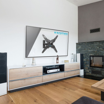 Кронштейн для телевизора Kromax OPTIMA-413 серый 20"-55" макс.30кг настенный поворотно-выдвижной и наклонный - купить недорого с доставкой в интернет-магазине