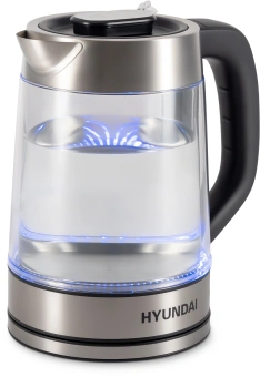 Чайник электрический Hyundai HYK-G4015 1.9л. 2200Вт черный/серебристый корпус: стекло - купить недорого с доставкой в интернет-магазине