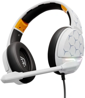 Наушники с микрофоном Оклик HS-L710G белый/черный 2м мониторные оголовье (1978693) - купить недорого с доставкой в интернет-магазине