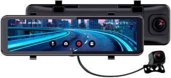 Видеорегистратор TrendVision CarPlay Mirror черный 2Mpix 2160x3840 2160p 150гр. MSTAR 8826 - купить недорого с доставкой в интернет-магазине