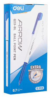 Ручка шариков. Deli Arrow EQ23-BL белый/голубой d=0.7мм син. черн. (1шт) - купить недорого с доставкой в интернет-магазине