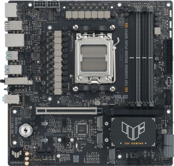 Материнская плата Asus TUF GAMING B850M-PLUS WIFI7 Socket AM5 AMD B850 4xDDR5 mATX AC`97 8ch(7.1) 2.5Gg RAID+HDMI+DP - купить недорого с доставкой в интернет-магазине