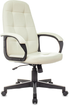 Кресло руководителя Бюрократ CH 002 слоновая кость OR-10 эко.кожа крестов. пластик - купить недорого с доставкой в интернет-магазине