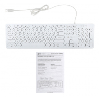 Клавиатура Оклик 420MRL белый USB slim Multimedia LED - купить недорого с доставкой в интернет-магазине