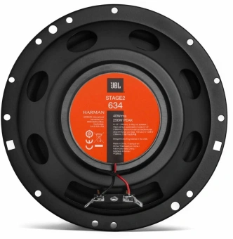 Колонки автомобильные JBL Stage2 634 250Вт 91дБ 4Ом 16см (6.5дюйм) (ком.:2кол.) коаксиальные трехполосные - купить недорого с доставкой в интернет-магазине
