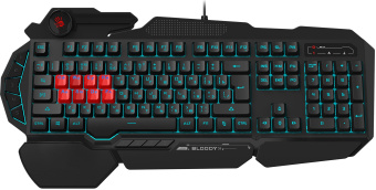 Клавиатура A4Tech B318 черный USB Multimedia for gamer LED (подставка для запястий) кабель 1.8м - купить недорого с доставкой в интернет-магазине