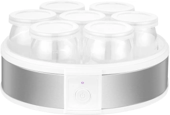 Йогуртница Kitfort КТ-6405 20Вт 7б. 180мл упр.:механич. серебристый/белый - купить недорого с доставкой в интернет-магазине