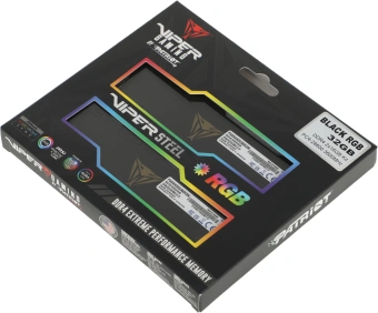 Память DDR4 2x16GB 3600MHz Patriot PVSR432G360C0K Viper Steel RGB RTL Gaming PC4-28800 CL20 DIMM 288-pin 1.35В dual rank с радиатором Ret - купить недорого с доставкой в интернет-магазине