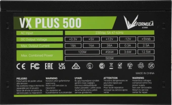 Блок питания Formula ATX 500W AC VX PLUS (20+4pin) 120mm fan 3xSATA RTL - купить недорого с доставкой в интернет-магазине
