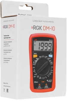 Мультиметр RGK DM-10 цифровой красный/черный (776554) - купить недорого с доставкой в интернет-магазине