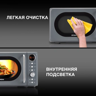 Микроволновая Печь Hyundai HYM-D3036 20л. 700Вт серый/серебристый - купить недорого с доставкой в интернет-магазине