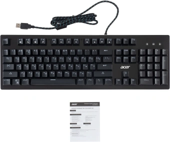 Клавиатура Acer OKW127 механическая черный USB Multimedia for gamer LED (ZL.KBDEE.00H) кабель 1.8м - купить недорого с доставкой в интернет-магазине