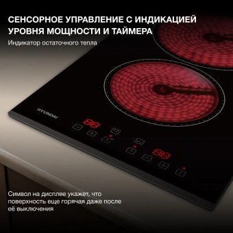 Варочная поверхность Hyundai HHE 3251 BG черный - купить недорого с доставкой в интернет-магазине