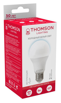 Лампа светодиодная Thomson TH-B2300 5Вт цок.:E27 груша 220B 6500K св.свеч.бел.хол. A (упак.:1шт) - купить недорого с доставкой в интернет-магазине