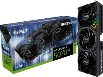 Видеокарта Palit PCI-E 5.0 PA-RTX5070TI GAMINGPRO NVIDIA GeForce RTX 5070TI 16Gb 256bit GDDR7 2295/28000 HDMIx1 DPx3 HDCP Ret - купить недорого с доставкой в интернет-магазине
