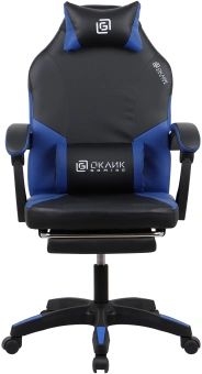 Кресло игровое Оклик Cooldown черный/синий сиденье черный/синий искусственная кожа с подголов. крестов. пластик черный подст.для ног - купить недорого с доставкой в интернет-магазине