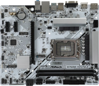 Материнская плата Asrock B760M-HDV/M.2 Soc-1700 Intel B760 2xDDR5 mATX AC`97 8ch(7.1) 2.5Gg RAID+VGA+HDMI+DP - купить недорого с доставкой в интернет-магазине